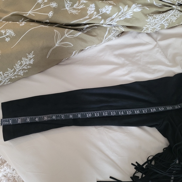 Michael Kors Black Faux Suede Fringe Moto Zip Jacket Women's Medium Size 8 - Picture 12 of 12